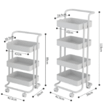 Mobile Nordic trolley kitchen shelf simple bookshelf floor-to-ceiling multi-storey bedroom punch-free snack storage rack - Image 5