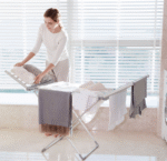 Qindao electric heating folding clothes drying rack wing-shaped floor foldable clothes drying rack clothes drying rainy season drying clothes