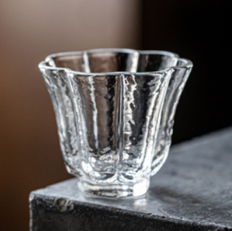Japanese hammer glass tea cup