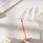 Pink Stem Burgundy Red Wine Glass Tulip Cup Apple Cup Ribbed Design A Cup with Outstanding Temperament