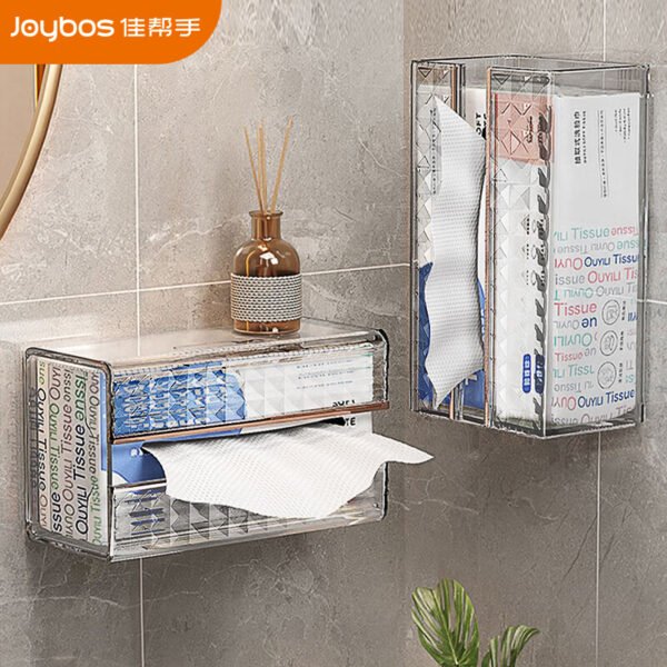 Good helper tissue box wall-mounted bathroom tissue box Japanese-style punch-free face towel storage box kitchen wall-mounted paper box