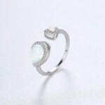 PAG&MAG Sterling Silver S925 European and American Opal Ring Opening Adjustable Women's Ring Cross-Mirror Explosive First Jewelry - Image 5