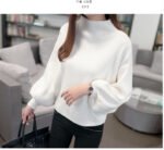 Autumn and winter new Korean version solid color sweater women's knitted sweater loose bat shirt pullover lantern sleeve sweater women - Image 4