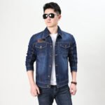 Cross-border foreign trade men's denim jacket autumn loose jacket casual lapel denim jacket locomotive - Image 5
