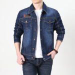 Cross-border foreign trade men's denim jacket autumn loose jacket casual lapel denim jacket locomotive - Image 2