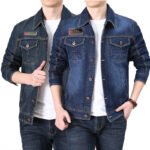 Cross-border foreign trade men's denim jacket autumn loose jacket casual lapel denim jacket locomotive