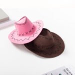 Western cowboy straw hat knight hat men and women summer sun hat casual goose skin cowboy hat wholesale - Image 4