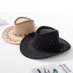 Western cowboy straw hat knight hat men and women summer sun hat casual goose skin cowboy hat wholesale - Image 2