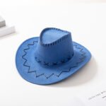 Western cowboy straw hat knight hat men and women summer sun hat casual goose skin cowboy hat wholesale - Image 6