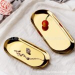 Ins wind metal storage plate desktop cosmetics jewelry tray dormitory stainless steel storage plate factory spot - Image 2
