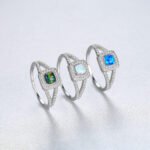 PAG&MAG new s925 silver ring inlaid zircon opal opal ring Europe and the United States high-end niche first jewelry - Image 3