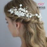 Bridal hair accessories a piece of hair accessories free shipping headdress plug European and American hair accessories ceramic wedding handmade hair comb hair plug combination