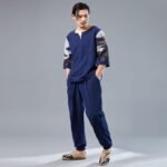 Improved Hanfu cotton and hemp printing suit