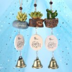Creative potted succulent plants Japanese-style resin decoration car wind chime hanging decoration bell birthday gift