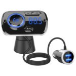 Cross-border wholesale QC3.0 fast charge car bluetooth MP3 hands-free player car FM transmitter atmosphere light display - Image 4
