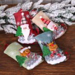 Christmas decorations Santa Claus socks plaid doll linen socks Christmas tree pendant ornaments Christmas gift bag - Image 4