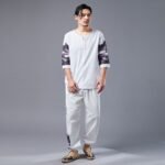 Improved Hanfu cotton and hemp printing suit - Image 3