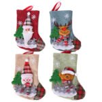 Christmas decorations Santa Claus socks plaid doll linen socks Christmas tree pendant ornaments Christmas gift bag - Image 5