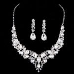 Cross-border necklace wholesale Swarovski bridal accessories necklace earrings two-piece wedding dress