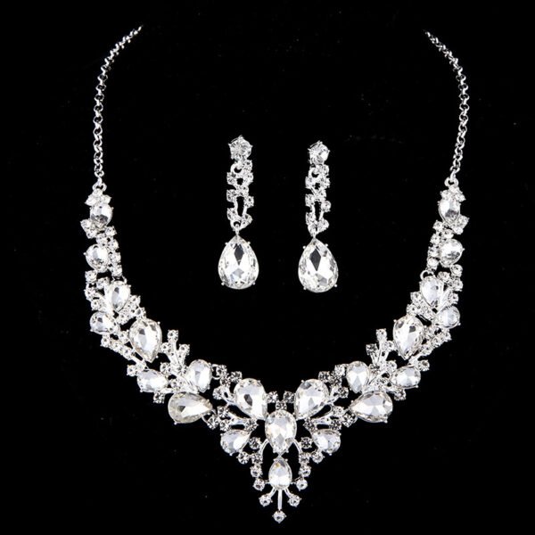 Cross-border necklace wholesale Swarovski bridal accessories necklace earrings two-piece wedding dress
