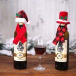 Christmas creative decorations scarf hat two-piece suit red wine bottle set hotel restaurant decoration dress up supplies - Image 2
