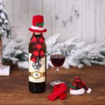 Christmas creative decorations scarf hat two-piece suit red wine bottle set hotel restaurant decoration dress up supplies - Image 4