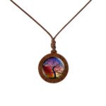 Wish AliExpress popular wood tree of life time gem glass pendant necklace foreign trade jewelry - Image 5