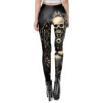 Cross-border supply hot selling skull 3d digital printing tight feet ladies yoga leggings factory direct sales - Image 2
