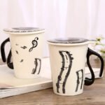 Creative ceramic music cup note mark water cup couple keyboard to cup with lid coffee cup - Image 6