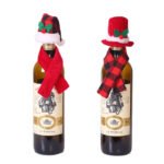 Christmas creative decorations scarf hat two-piece suit red wine bottle set hotel restaurant decoration dress up supplies - Image 5