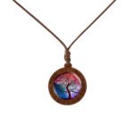 Wish AliExpress popular wood tree of life time gem glass pendant necklace foreign trade jewelry - Image 3