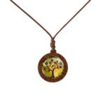 Wish AliExpress popular wood tree of life time gem glass pendant necklace foreign trade jewelry - Image 2