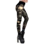 Cross-border supply hot selling skull 3d digital printing tight feet ladies yoga leggings factory direct sales