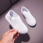 Children's canvas shoes girls' shoes new breathable sneakers boys kindergarten white shoes slip-on casual shoes - Image 3