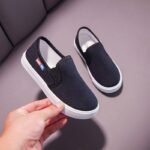 Children's canvas shoes girls' shoes new breathable sneakers boys kindergarten white shoes slip-on casual shoes - Image 4