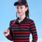 2019 Autumn New Arrival Cotton Lapel Striped Women's T-shirt Casual Plus Size Women's Sports Fashion Shirt