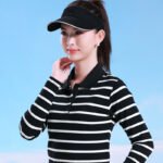 2019 Autumn New Arrival Cotton Lapel Striped Women's T-shirt Casual Plus Size Women's Sports Fashion Shirt - Image 2