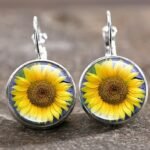 Ebay cross-border new products time gem ear moon angel turtle earrings sunflower ear buckle DIY alloy earrings - Image 8