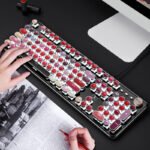 Cross-border Xinmeng K520 real mechanical lipstick keyboard punk retro laptop desktop keyboard