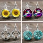 Ebay cross-border new products time gem ear moon angel turtle earrings sunflower ear buckle DIY alloy earrings - Image 3