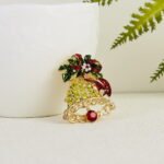 European and American new fashion personality bell brooch Christmas series alloy rhinestone corsage factory direct sales spot wholesale - Image 3