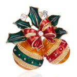 European and American new fashion personality bell brooch Christmas series alloy rhinestone corsage factory direct sales spot wholesale - Image 5