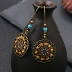 Cross-border niche ethnic style earrings female hollow alloy earrings European and American original jewelry wholesale factory direct sales - Image 4