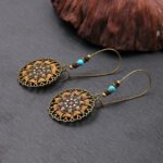 Cross-border niche ethnic style earrings female hollow alloy earrings European and American original jewelry wholesale factory direct sales - Image 3
