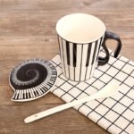 Creative ceramic music cup note mark water cup couple keyboard to cup with lid coffee cup - Image 5