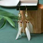 Daisy's new creative retro tassel feather earrings women's long oil drop earrings European and American Bohemian jewelry - Image 9