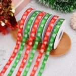 Christmas ribbon spot 1cm small roll ribbon printing logo holiday decoration ribbed belt gift packaging ribbon - Image 2