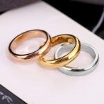 European and American hot simple titanium steel wide version of the glossy plain ring couple pair of ring index finger stainless steel personality tide ring - Image 4
