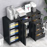 Foshan office filing cabinet steel storage low cabinet data iron filing cabinet multi-drawer cabinet with small cabinet with lock - Image 2