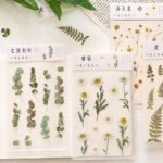 Mr. Paper PET Flat Sheet Flower Series 6 Small Fresh Pocket Books Decorative Ink Word Material DIY Stickers - Image 2